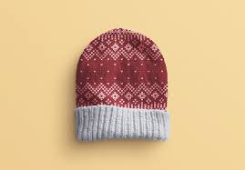 • knitted beanie rotation animated psd; Winter Hat Mockup Custom Scene
