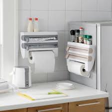 Kulemax paper towel holder wall mount under cabinet, premium stainless steel adhesive hanging paper towels dispenser, under counter paper towel rack for kitchen. Kitchen Roll Dispenser Cling Film Tin Foil Paper Towel Holder Rack Wall Mount Dm Ebay Kitchen Organization Kitchen Storage Paper Towel Holder Kitchen