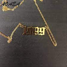 Custom Jewelry Special Date Year Number Necklace For Women 1995 1996 1997 1998 1999 2000 From 1980 To 2 Number Necklace Womens Necklaces Delicate Gold Necklace