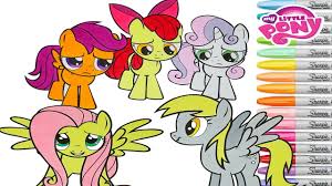 Get free download my little pony best of cutie mark crusaders printable coloring pages. My Little Pony Coloring Book Pages Cutie Mark Crusaders Fluttershy Derpy Rainbow Splash Mlp Youtube