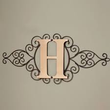 The Letter H Initial Indoor Outdoor Wall Hanging Metal Rustic Scrollwork Decor Monogram Wall Art Monogram Wall Hangings Monogram Wall