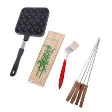 Flst 16 Forms Takoyaki Mould With Handle Black Takoyaki Takoyaki Pan Diy Sushi