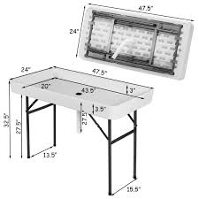 Costway 4 Foot Party Ice Folding Table Plastic With Matching Skirt White Walmart Com In 2020 Folding Table Simple Storage Plastic Tables
