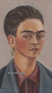 Could this be #FridaKahlo’s queerest work of art? #arttok #pride — 🎨 Frida  Kahlo. “Self-Portrait with Cropped Hair.” 1940. Gift of Edgar Kaufmann, Jr.  © 2023 Banco de México Diego Rivera Frida Kahlo ...