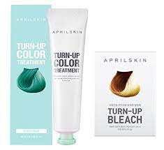 Beauty box korea april skin turn up color treatment 60ml. Amazon Com Aprilskin Turn Up Color Treatment Green Blue 2each Turn Up Bleach 2each Beauty