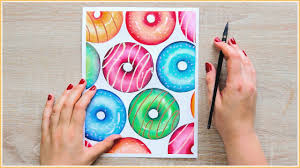Easy watercolor ideas for beginners (7 good things to paint). Easy Watercolor Painting Ideas How To Paint Donuts With Watercolors