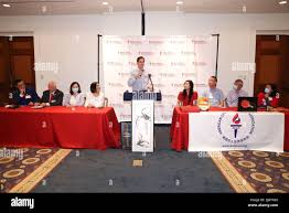 Yorba Linda, Calif., USA. 1st June, 2022. Joey Zhou, TV host, Dr. Mark  Rafter, CEO Modern Day Marco Polo Enterprises, Yanyu Zhou, Artist, Yan  Zhang, Li Textile Weaving Artist, Peter Maize, CEO,