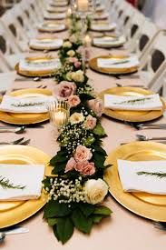 Greenery And Rose Table Runner Table Runners Greenery Table