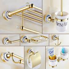 Select same day delivery or drive up for easy contactless purchases. Gold Crystal Antique Bathroom Accessories Set Ceramic Base Bathroom Hardware Set European Golden Bathroom Hardware Set Bathroom Accessory Set Bathroom Fixtures