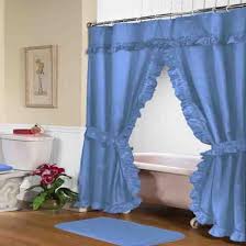 Carnation Home Lauren Double Swag Shower Curtain Light Blue Closeoutlinen