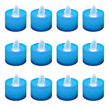 Lumabase Blue Led Tealights Box Of 12 80212 The Home Depot Battery Operated Led Lights Led Tea Light Candles Battery Operated Tea Lights
