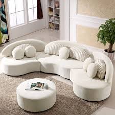 Modern 7 Seat Modular Sofa Round Sectional Sofa Beige Velvet Upholstered Modular Sofa With Ottoman Pillows In 2020 Sectional Sofa Beige Modular Sofa Round Sofa