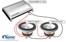 Wiring two dual 2 ohm subwoofers to a final impedance of 2 ohms can be achieved by wiring the voice coils together in series/parallel. How To Wire Subwoofers In A Car