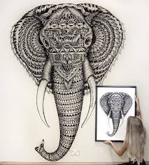Tonight S Your Last Chance To Order Prints And Temporary Tattoos If You Live In Usa Canada And Want Animal Drawings Elephant Head Drawing Amazing Art Painting