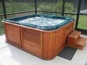 Hot tubs on show for sale.