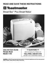 If you are an ardent bread lover, the toastmaster bread machine is the ultimate machine for you. Toastmaster Bread Box Plus 1145 Manuals Manualslib