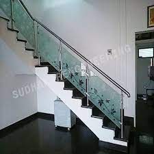 Polished or brushed stainless steel, polished or satin brass, mill or powder coated aluminum; Sudhakar Engineering Hotel Ss Railing With Glass Rs 1250 Feet Id 12511222773