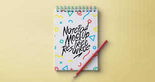 Lettering Psd Ringed Notepad Mockup Psd Mock Up Templates Pixeden In 2020 Mockup Free Psd Psd Template Free Note Pad Design