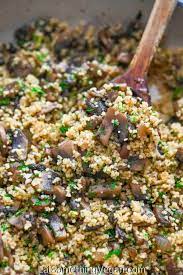 This autumn dish works perfectly as a main course or a side (served with roasted veggies and bbq tofu?) Mushroom Couscous Eat Something Vegan