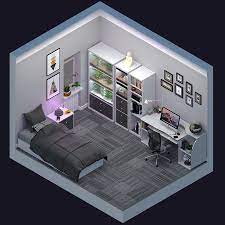 Isometric Bedroom Render Bedroom Setup Home Room Design Game Room Design