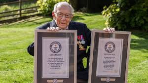 Tom moore at his home in marston moretaine, bedfordshire. Captain Tom Moore Breaks Two Guinness World Records Youtube