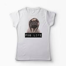 Tricou Pug Life ViaÈ›Äƒ De Caine Tricouri Tricouri Personalizate Caini Tricouri Imprimate Caini Preppie Look
