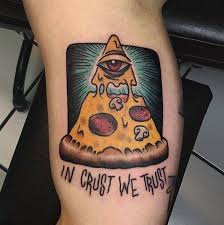 Saint tattoo is knoxville's best tattoo and body piercing shop as voted by the readers of metropulse™ and the knoxville news sentinel™ for over a decade. Olio Pizza Tattoo By Cavan From No Egrets Tattoo Studio 20170415 Food Tattoos Pizza Tattoo Tattoos For Guys
