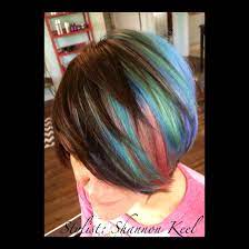 Pravana Vivids Used To Create This Colorful Hair Pink Blue Turquoise Purple Color Haircut And Style By Shannon Keel Lee Florid Hair Doo Hair Hair Styles
