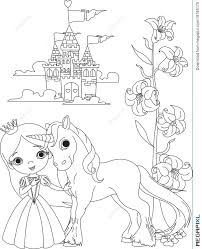 Take a deep breath and relax with these free mandala coloring pages just for the adults. Beautiful Princess And Unicorn Coloring Page Illustration 18765175 Megapixl