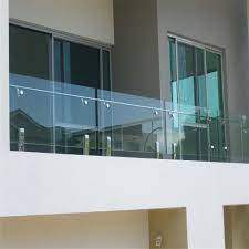 Glass canopy for the patio. China High Quality Spigot Outside Balcony Tempered Glass Railing China Green Glass Frosted Glass