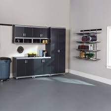 When you work with modern garage, we will ensure there is no wasted time searching for your tools, and we will be sure to utilize every square inch of your space. Rubbermaid Fasttrack Garage Laminate Cabinet Set With Shelving In Black Silver 5 Piece Ftcs10005ws The Home Depot Laminate Cabinets Shelving Home