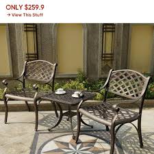 3 Piece Cast Aluminum Durable Outdoor Chair And Table Garden Furniture For House Decor Cheap Garden Furniture Outdoor Chairs Outdoor Furniture Sets