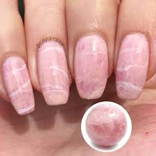 Rose Quartz Marble Gemstone Nails Nail Art Paznokcie I Akryle