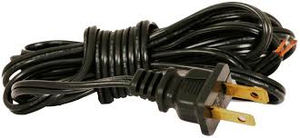 Long black cord with polarized plug. U L Lamp Parts 12 Lamp Cord Set Brown Spt1 18 2 Wire And Polarized Plug Collectibles Lamp Repair Refurbishing
