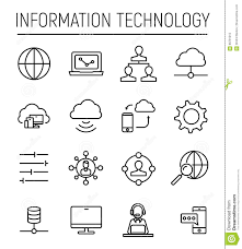 Set Of Information Technology Icons In Modern Thin Line