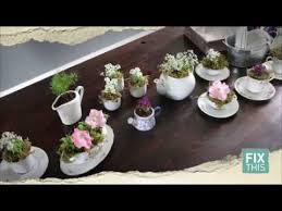 Create your own teacup garden by selecting teacups of your choice and turning them into a receptacle capable of growing plants in. How To Make A Teacup Garden Thrift Diy Youtube