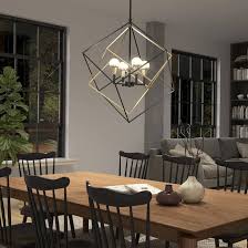 artika Peyton 15W Integrated LED Modern Mid-Century Chandelier, Black and  Gold Ideal for Dinning Room, 1500 Lumens, Tunable White 3000-4000-5000  Kelvin
