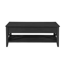 The cabinets are spacious enough. Noble House Decatur 48 In Black Large Rectangle Wood Coffee Table With Lift Top 54388 The Home Depot