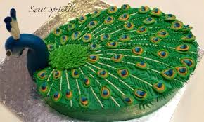Body Of The Peacock Was Completely Piped With Buttercream Head N Neck Were Sugar Paste Peacock Cake Butter Cream Peacock Wedding Cake