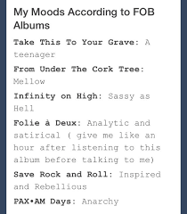 This Is Accurate But They Forgot Evening Out With Your Girlfriend Awesome Garage Band Sound I Crave Fall Out Boy Save Rock And Roll Fobs
