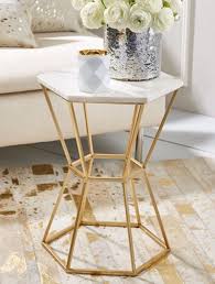 Two S Company Tozai Hexagonal Marble Top Gold Brass Accent Side Table 19 300 Marble Tables Design Marble Top Accent Table Marble Furniture