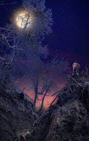 Painting Of The Harvest Moon Beautiful Moon Moon Pictures Mystic Moon