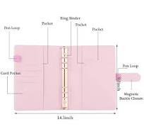 PU Leather A5 Notebook Binder - 6 Ring Refillable Journal With Magnetic  Closure