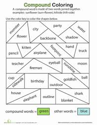 Compound Word Coloring Worksheet Education Com Compound Words Compound Words Worksheets Compound Words Activities