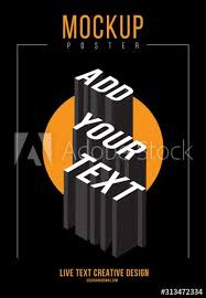 Modern Poster Design Template 3d Text Effect Mockup Full Editable Text Typography Poster Design 3d Text Effect Poster Design