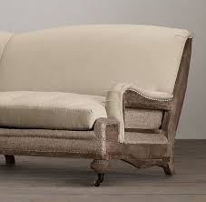 Deconstructed English Roll Arm Sofa Antiqued Linen Housse De Chaise Meuble Canape Mobilier De Salon