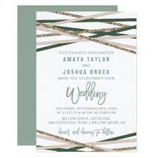 Green And Blush Streamers Wedding Invitation Zazzle Com Wedding Invitations Budget Wedding Invitations Wedding Cards