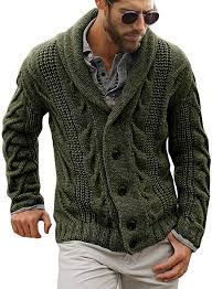 Depending on the pattern and construction, knitting a shawl can be just as easy as knitting a hat or scarf, but after. Gafeng Mens Shawl Collar Cable Rib Knitted Button Closure Casual Winter Chunky Thermal Long Sleeve Solid Cardigan Sweater At Amazon Men S Clothing Store