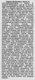 Debora Ruth “Derby” Linder Wagner Richardson (1958-1987)