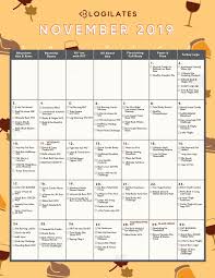 Https Www Blogilates Com Wp Content Uploads 2019 10 2019 Nov 2 Jpg Blogilates Workout Calendar Blogilates Calendar
